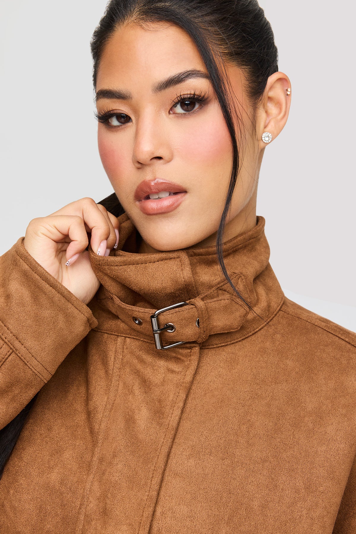 Vue alternative 4. Blouson aviateur en similisuède