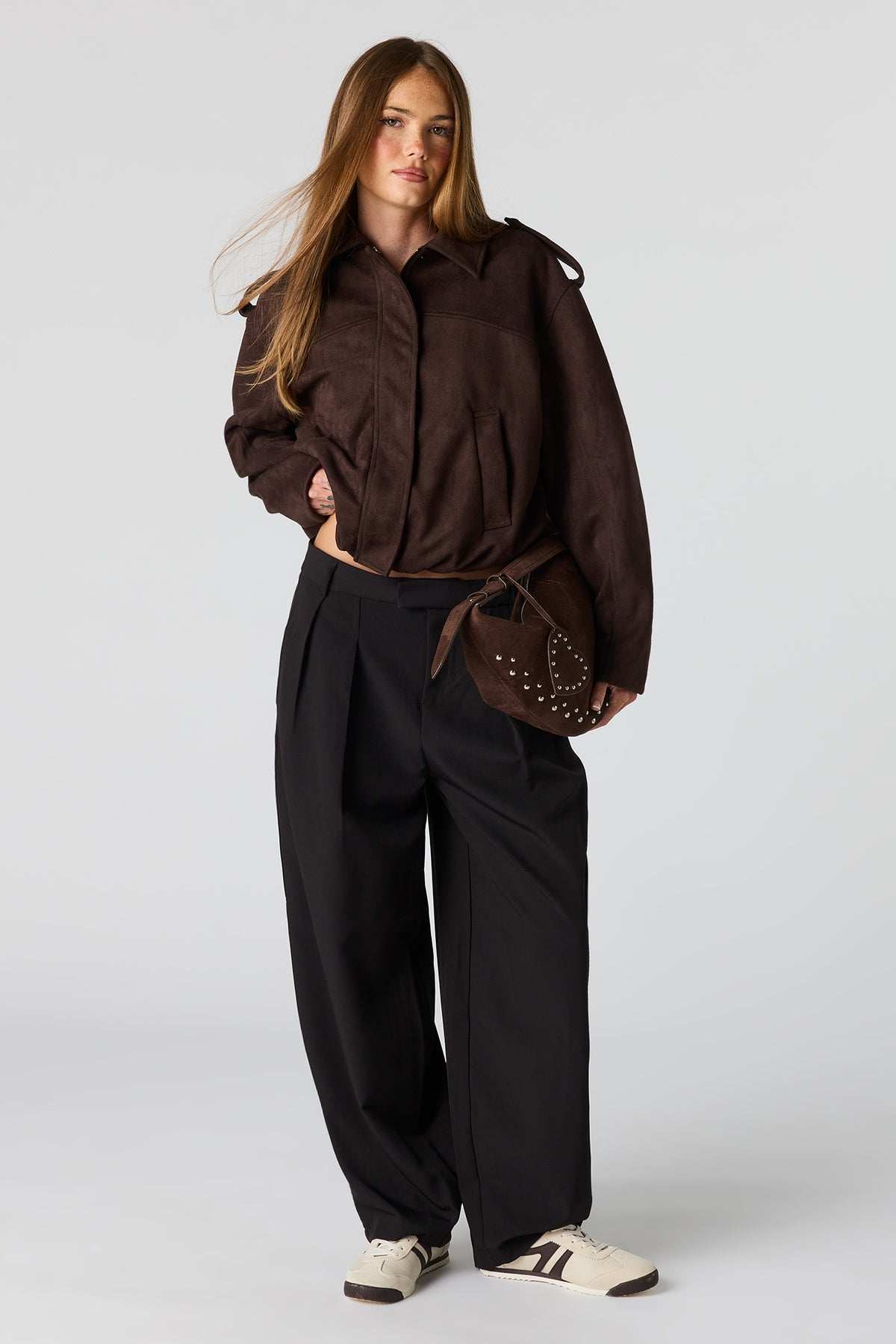 Vue alternative 3. Blouson aviateur en similisuède