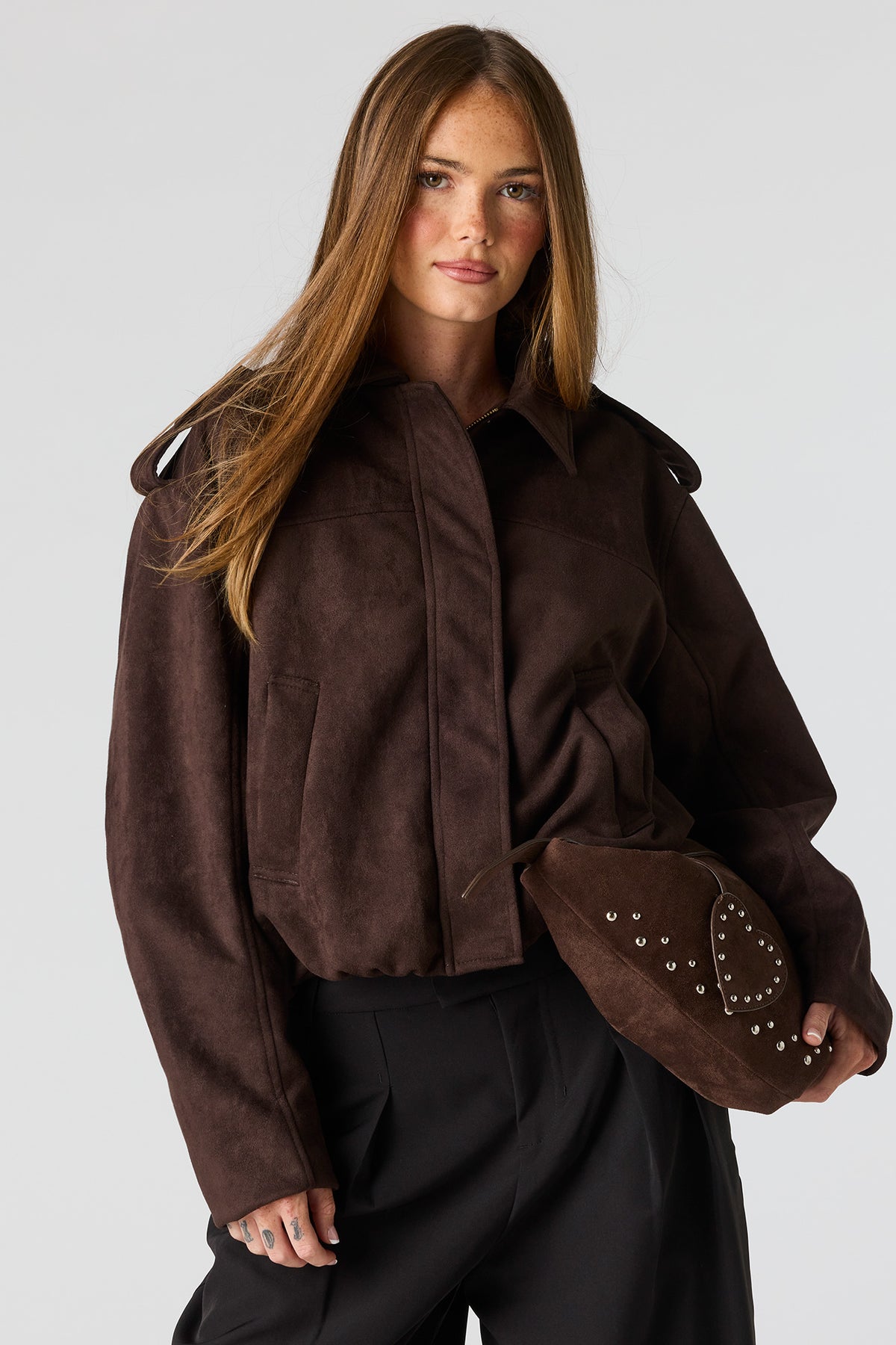 Vue alternative 4. Blouson aviateur en similisuède