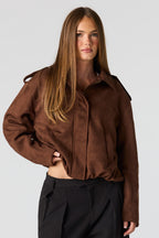 Blouson aviateur en similisuède
