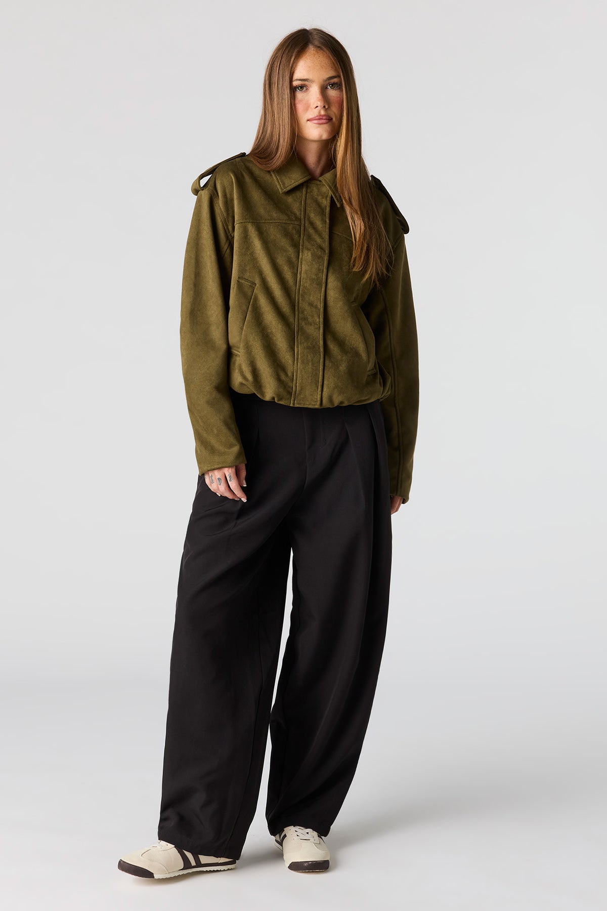 Vue alternative 3. Blouson aviateur en similisuède