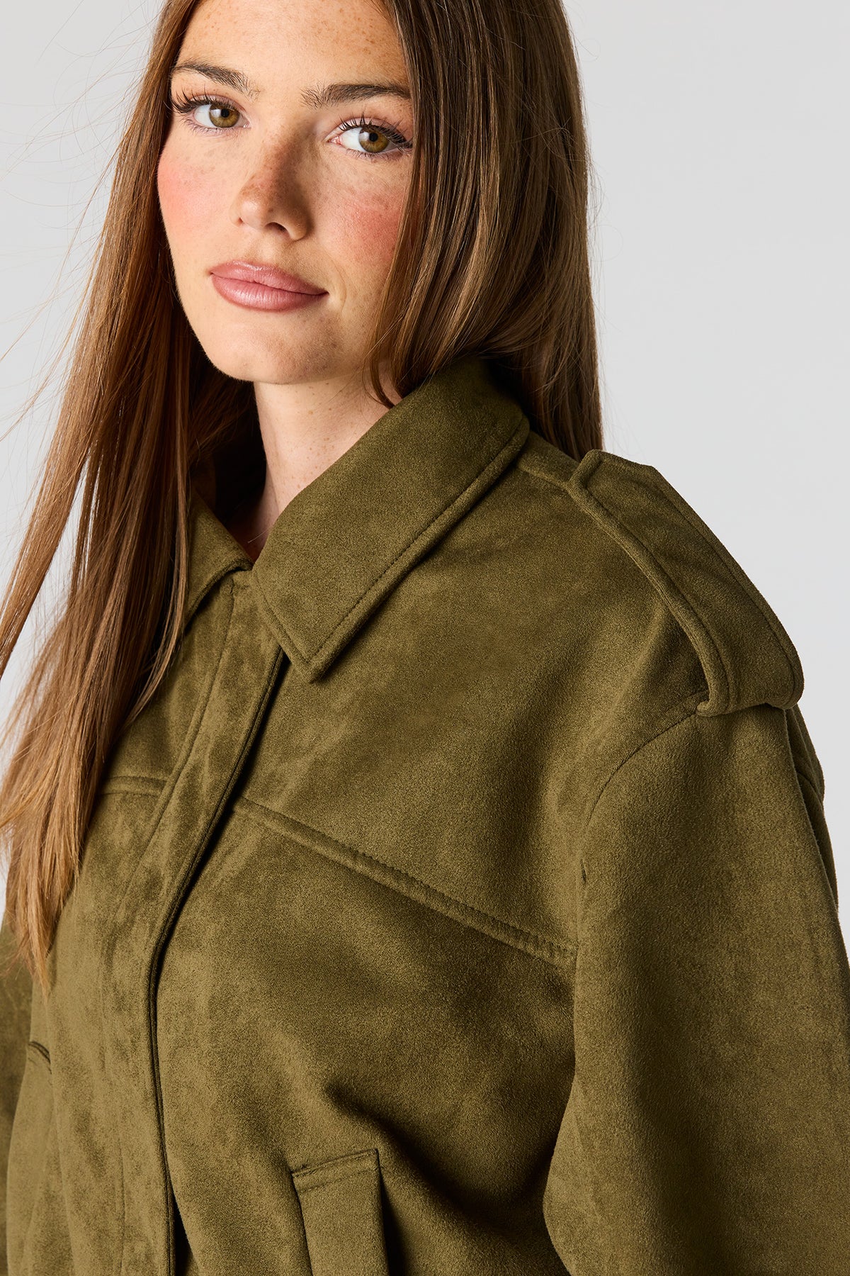 Vue alternative 4. Blouson aviateur en similisuède