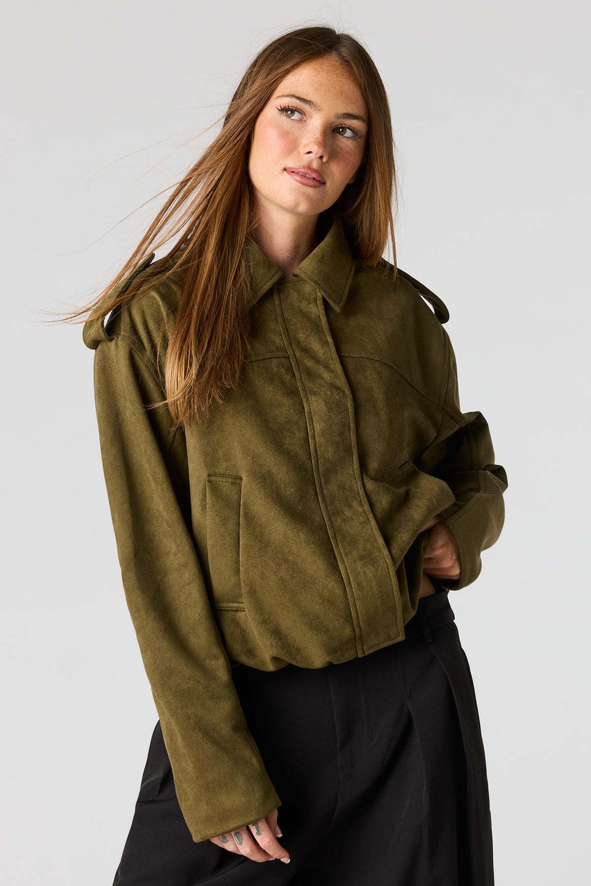 Blouson aviateur en similisuède
