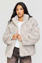 Blouson en similifourrure à glissière