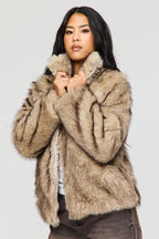 Blouson en similifourrure à glissière