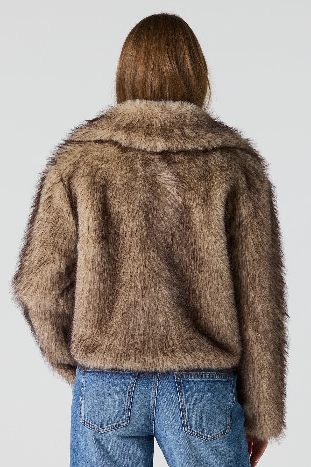 Alt View 2. Faux Fur Collared Jacket - Tan
