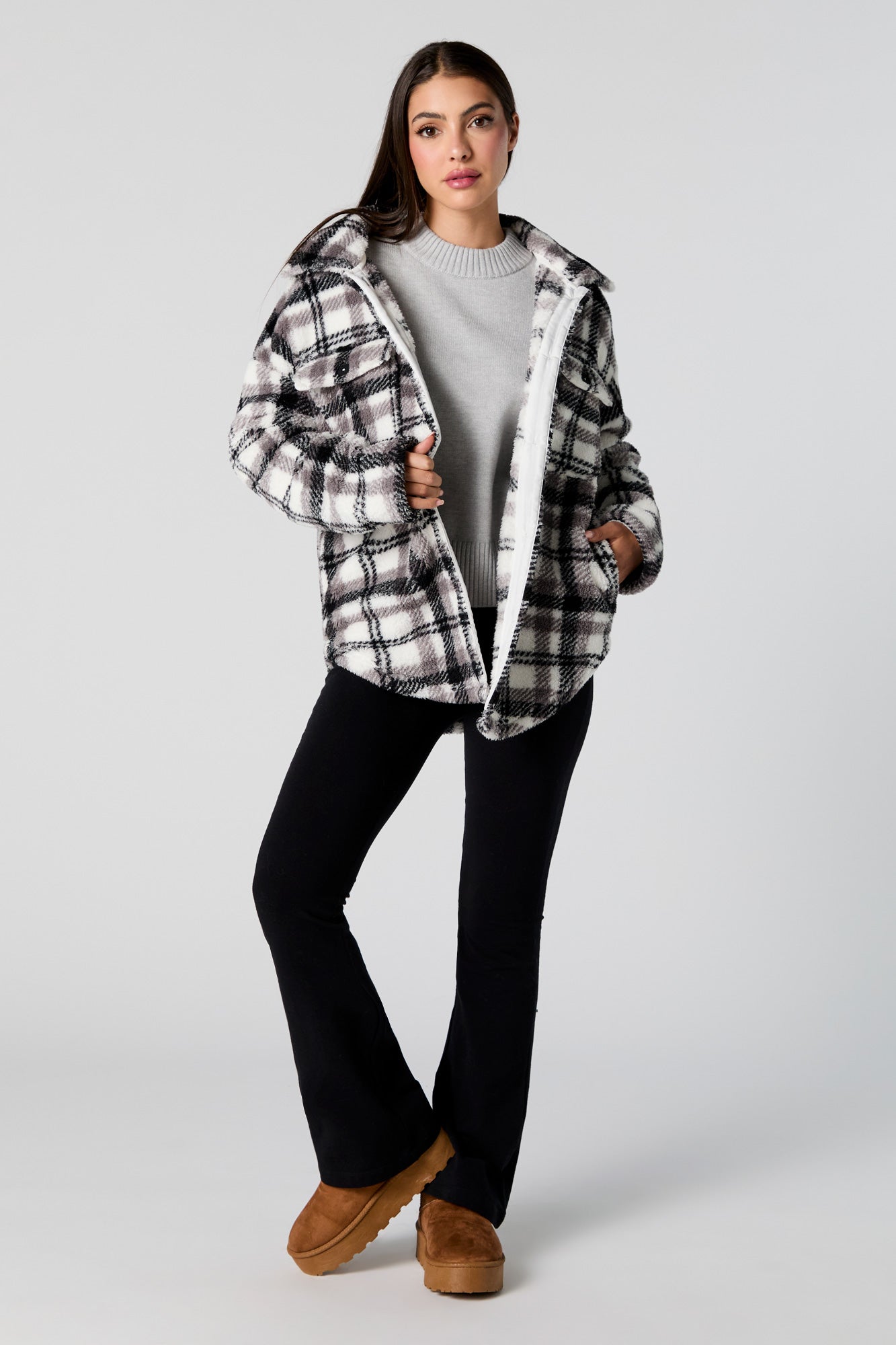 Sherpa Plaid Shacket