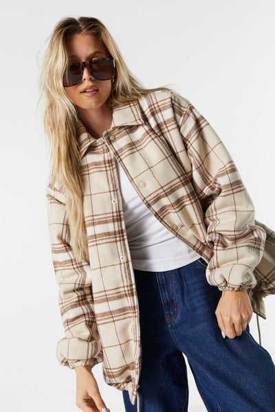 Oversized Plaid Coach Jacket – Urban Planet