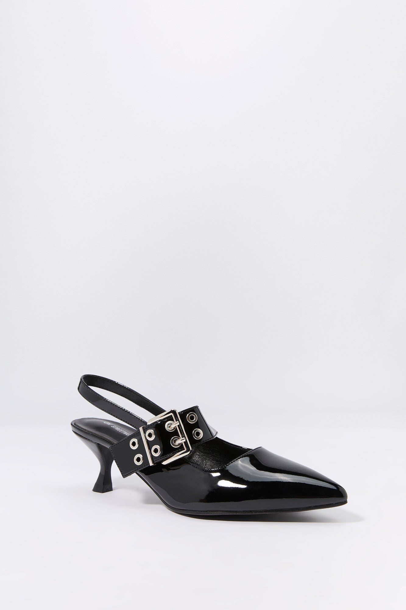 Slingback Buckled Kitten Heel