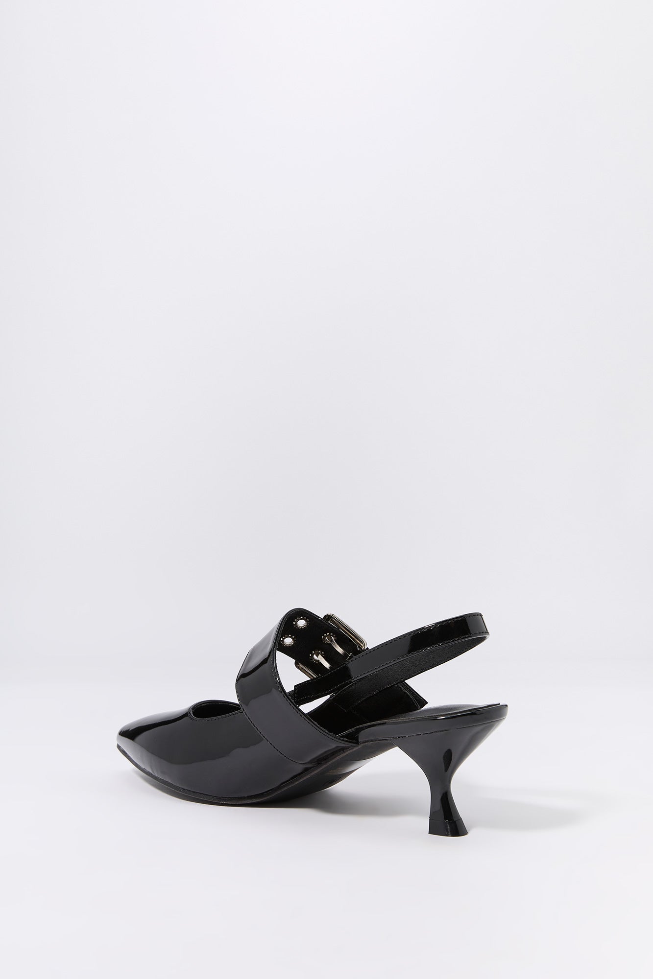 Slingback Buckled Kitten Heel