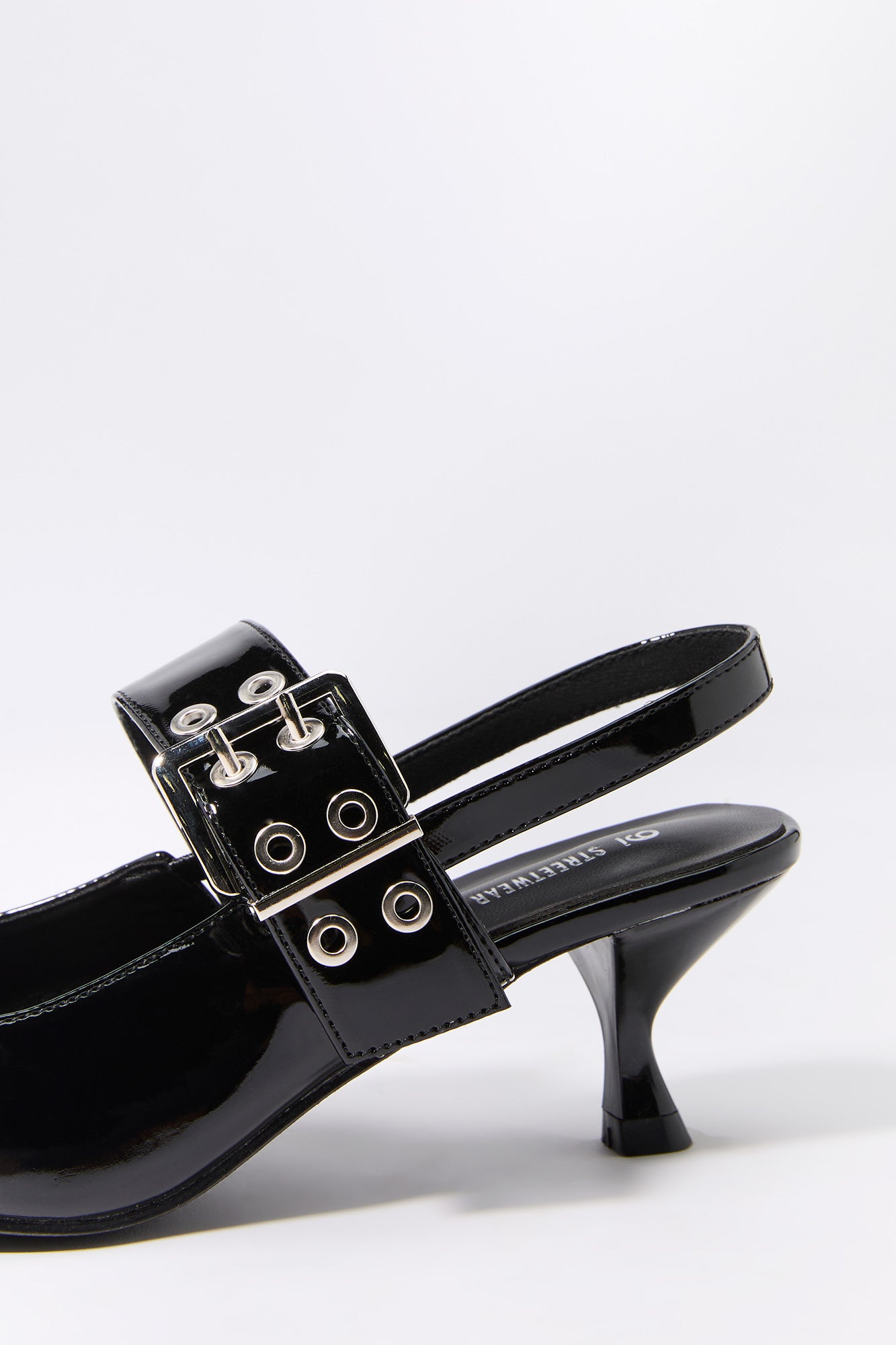 Slingback Buckled Kitten Heel