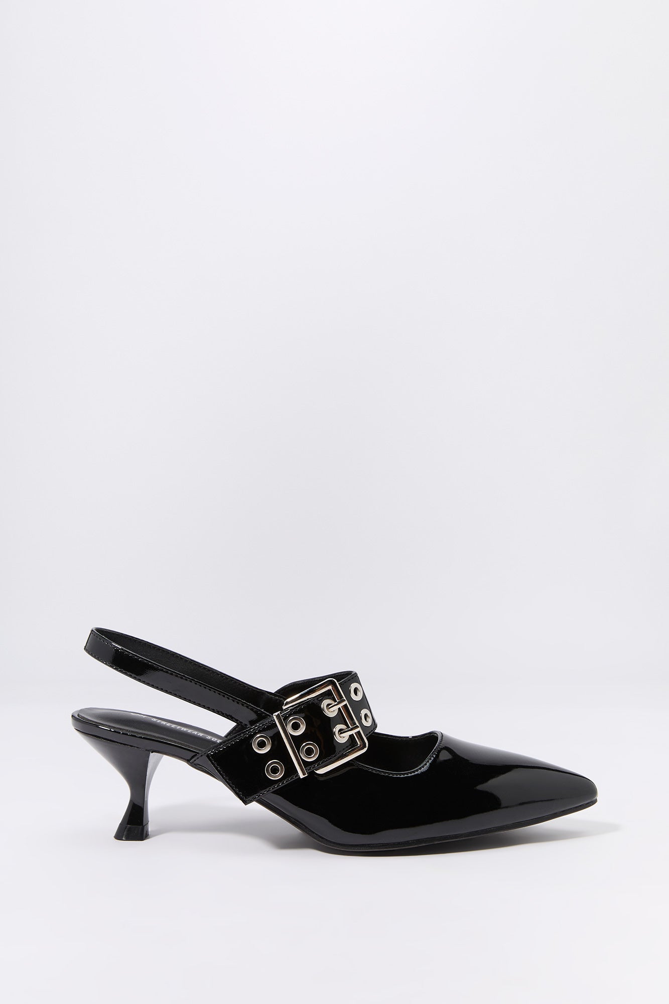 Slingback Buckled Kitten Heel