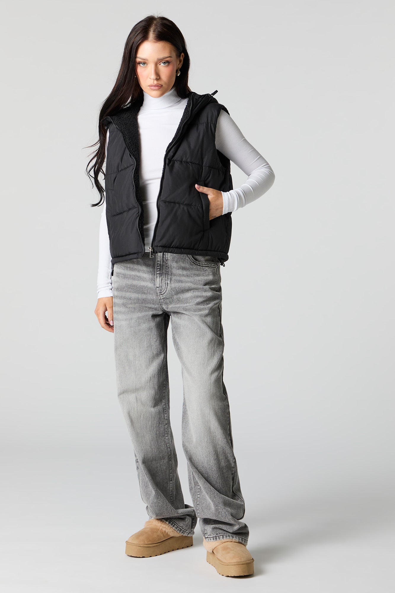 Sherpa Lined Puffer Vest