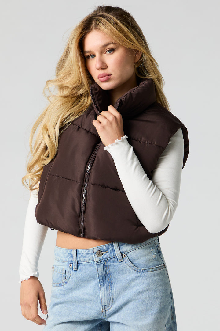 Mock Neck Puffer Vest