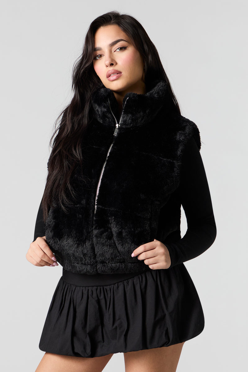 Gilet matelassé en similifourrure