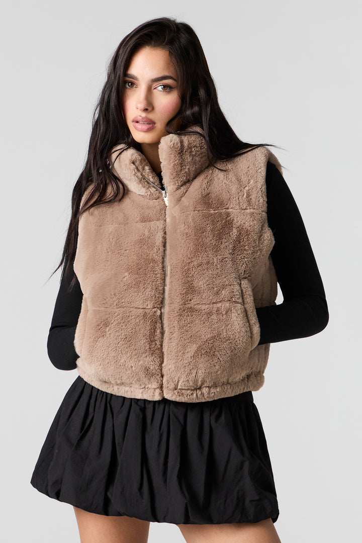 Gilet matelassé en similifourrure