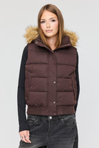 Veste bouffante avec liséré de similifourrure