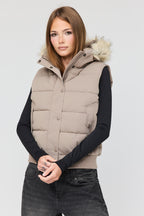 Veste bouffante avec liséré de similifourrure