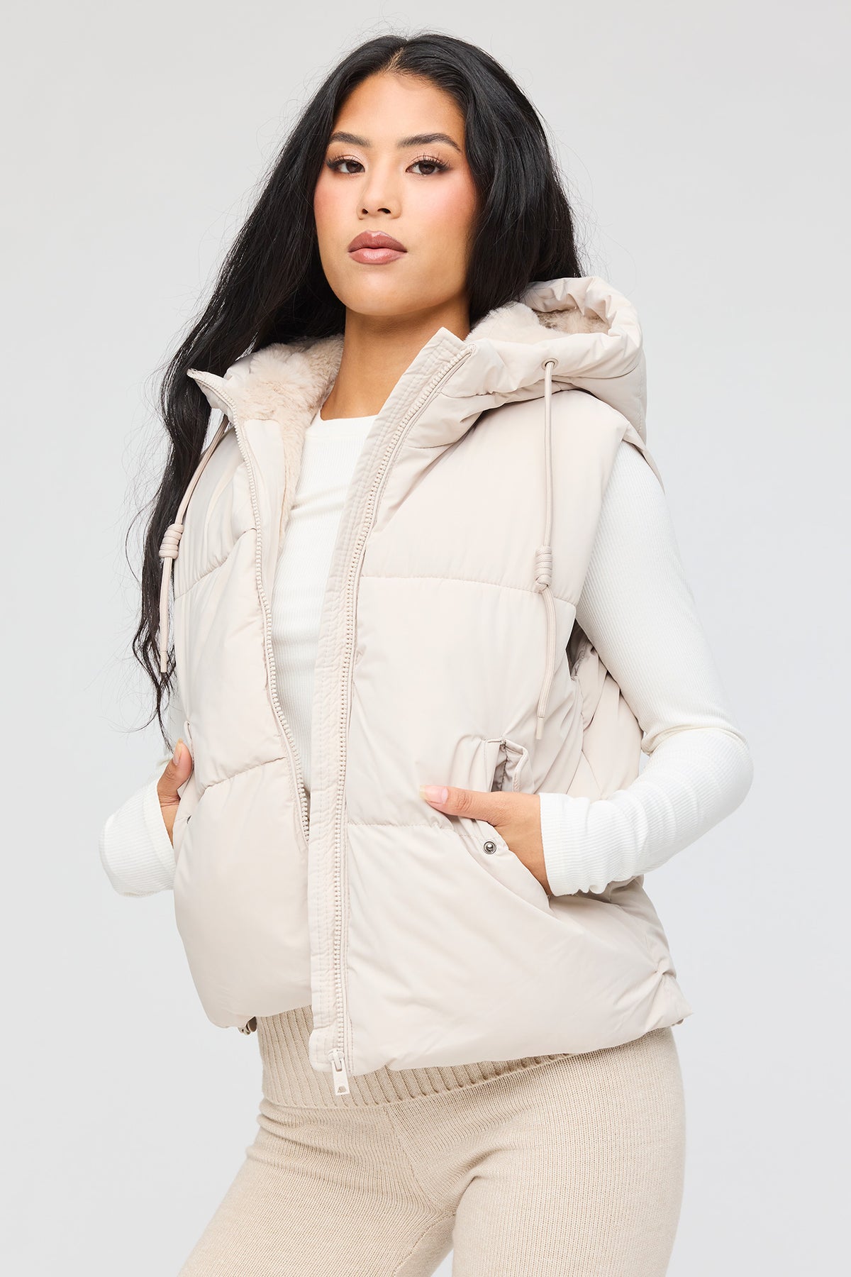 Veste bouffante Cozy Lux doublée de similifourrure