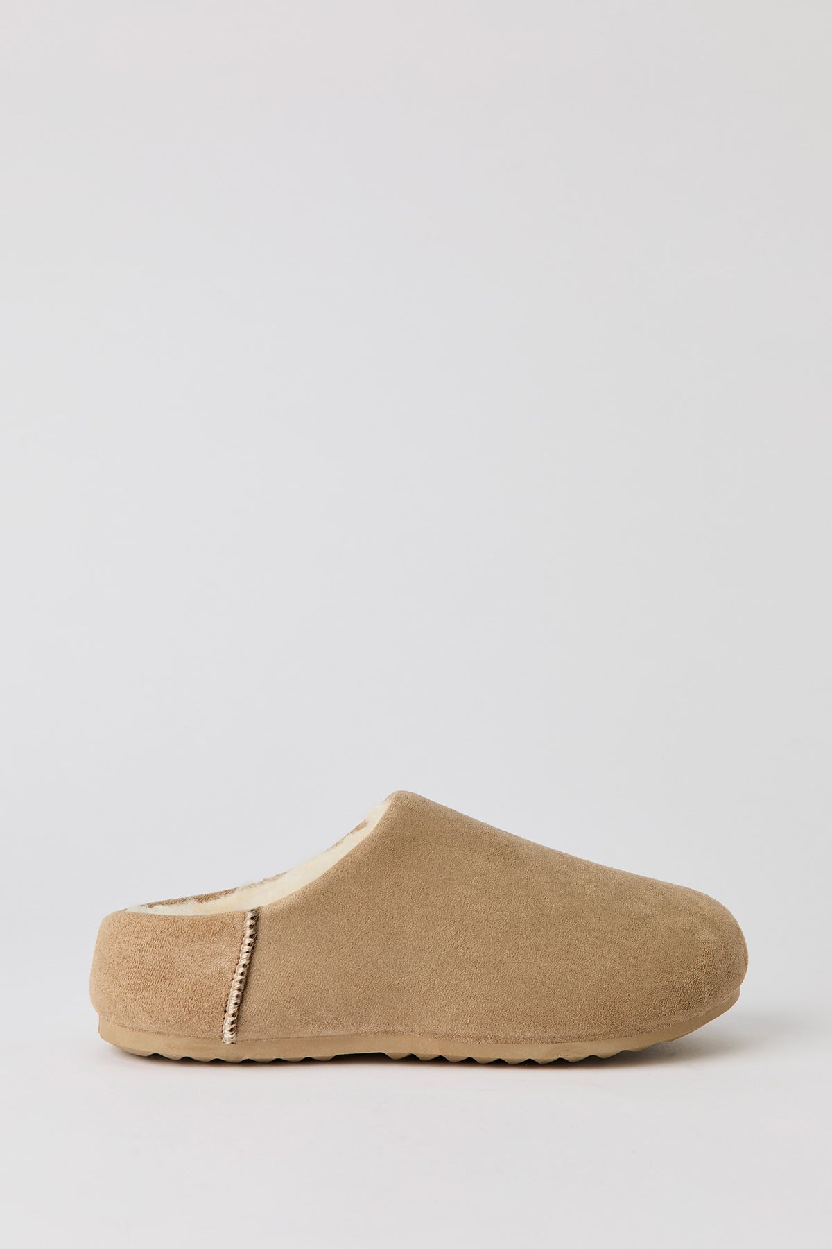 Faux Fur Lined Clogs - Natural