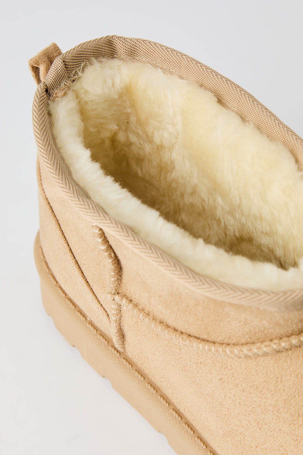 Alt View 3. Faux Suede Ankle Booties - Natural