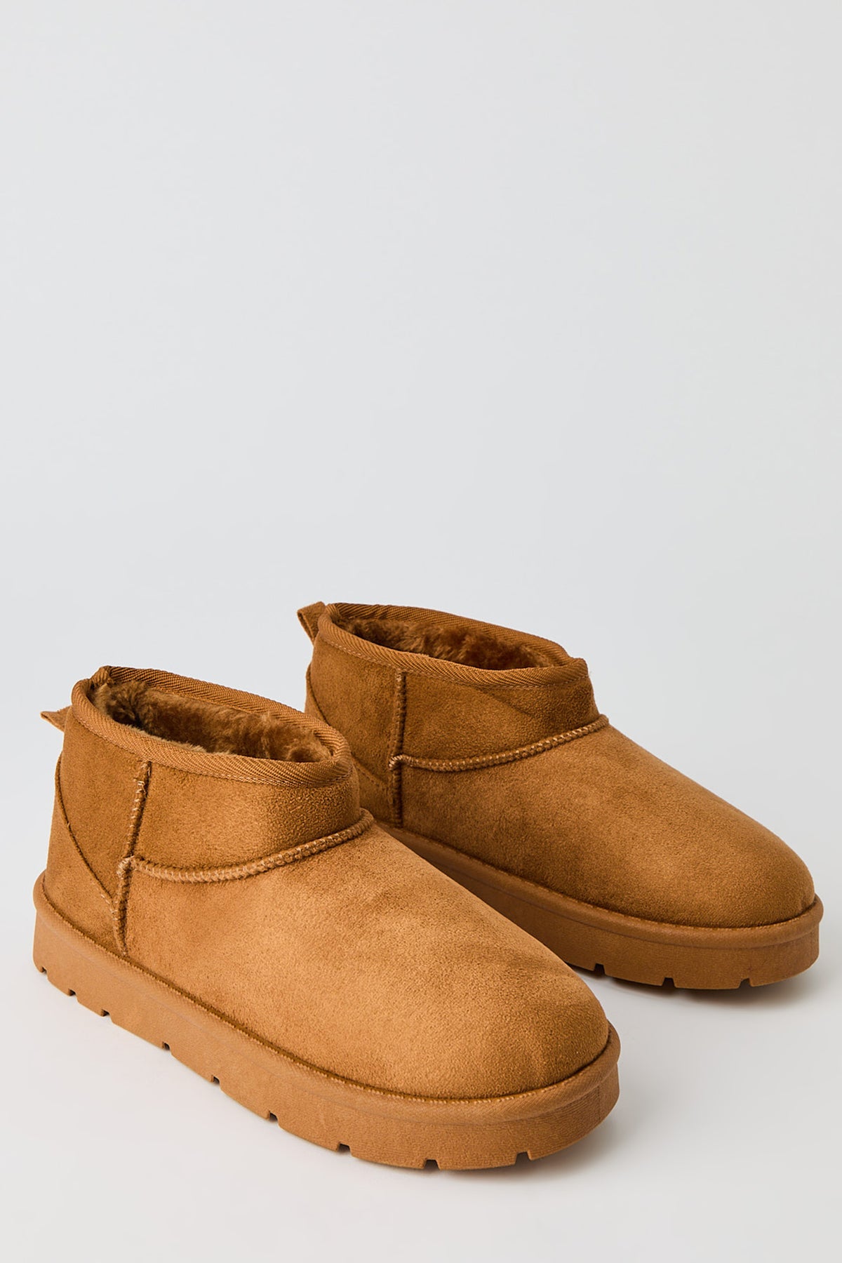 Alt View 2. Faux Suede Ankle Booties - Camel