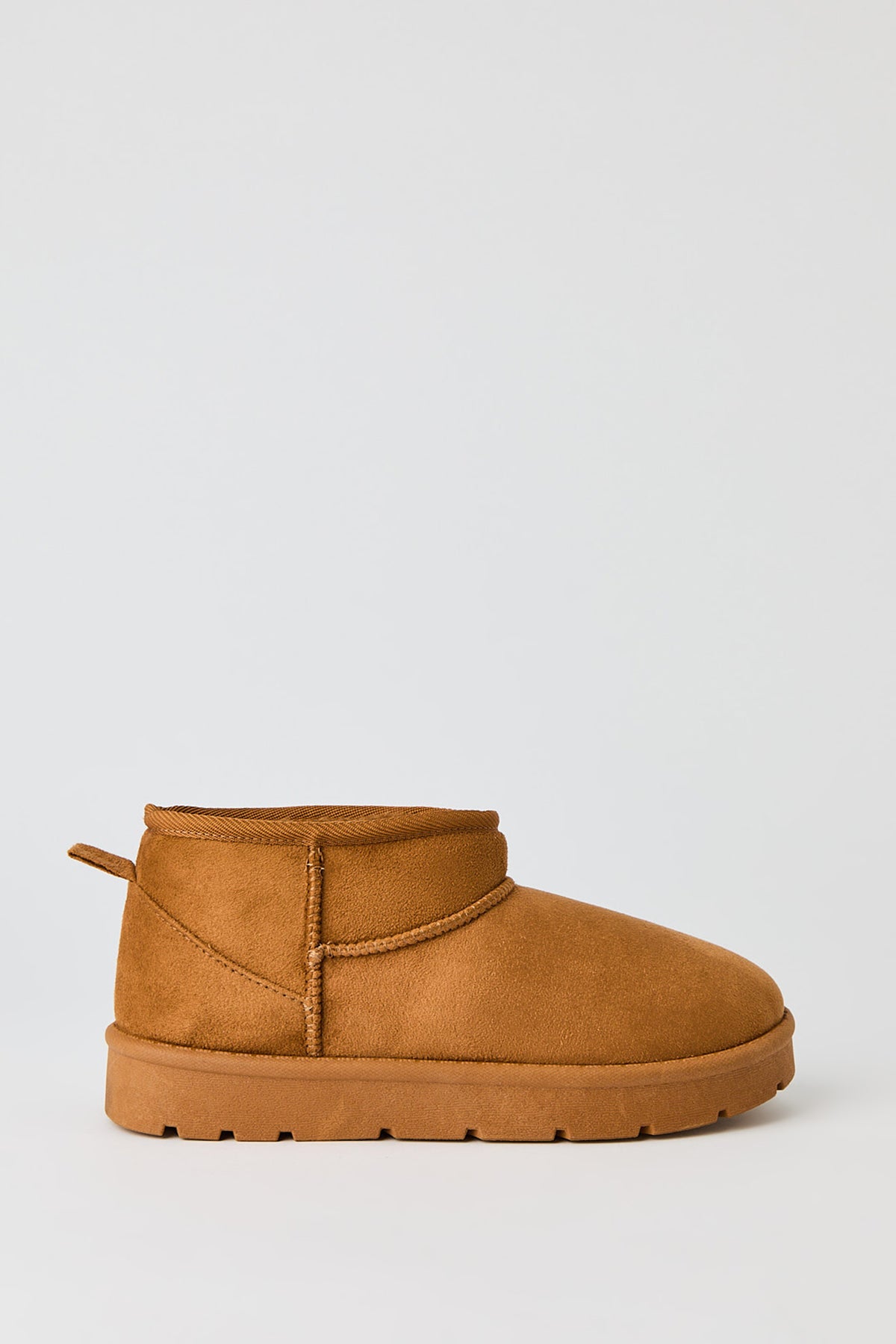 Faux Suede Ankle Booties - Camel
