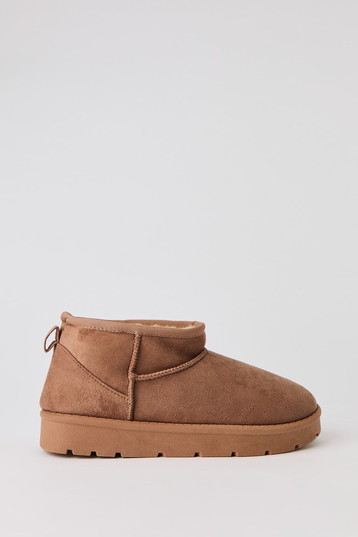 Faux Suede Ankle Booties - Tan