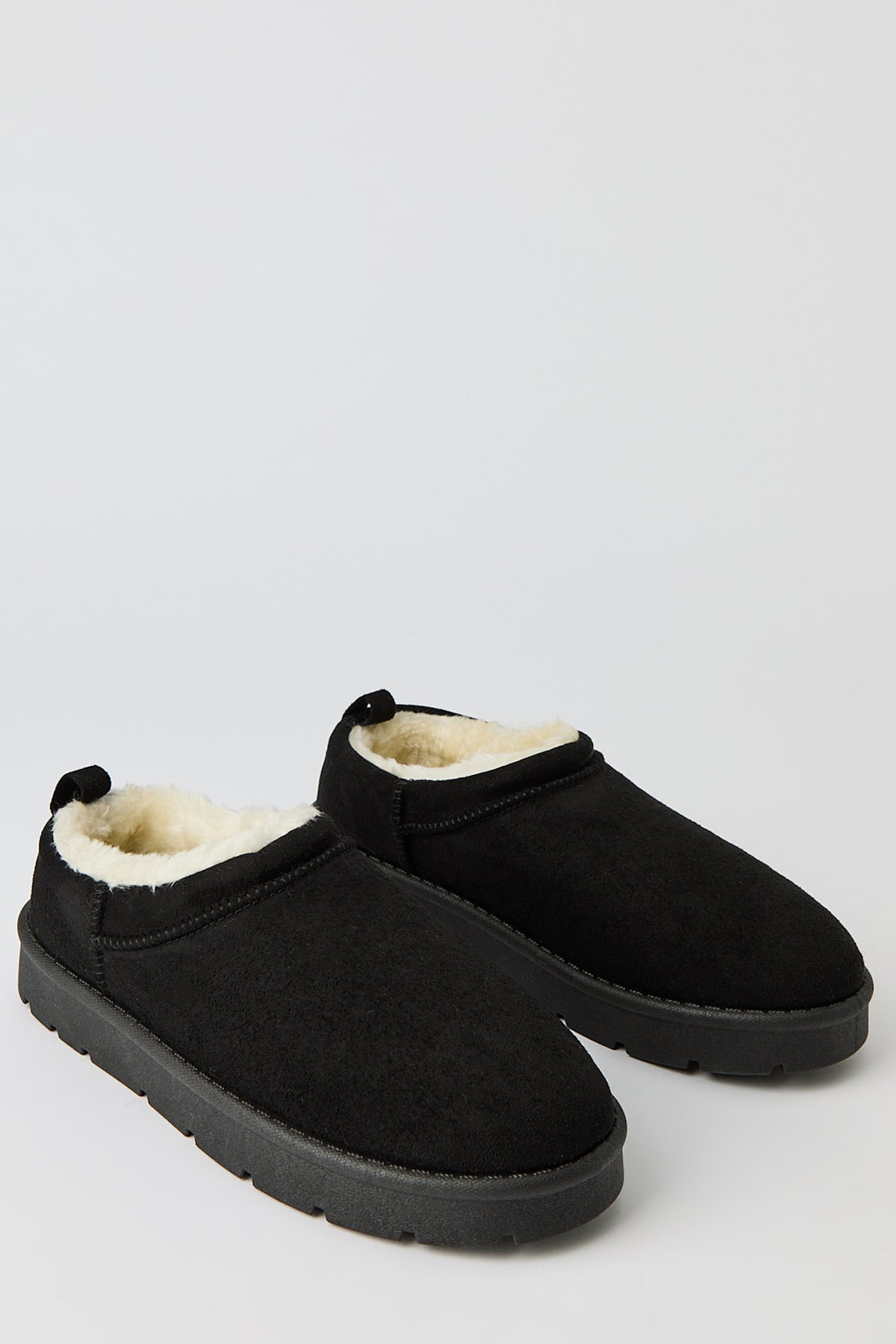 Alt View 2. Faux Suede Slipper Booties - Black