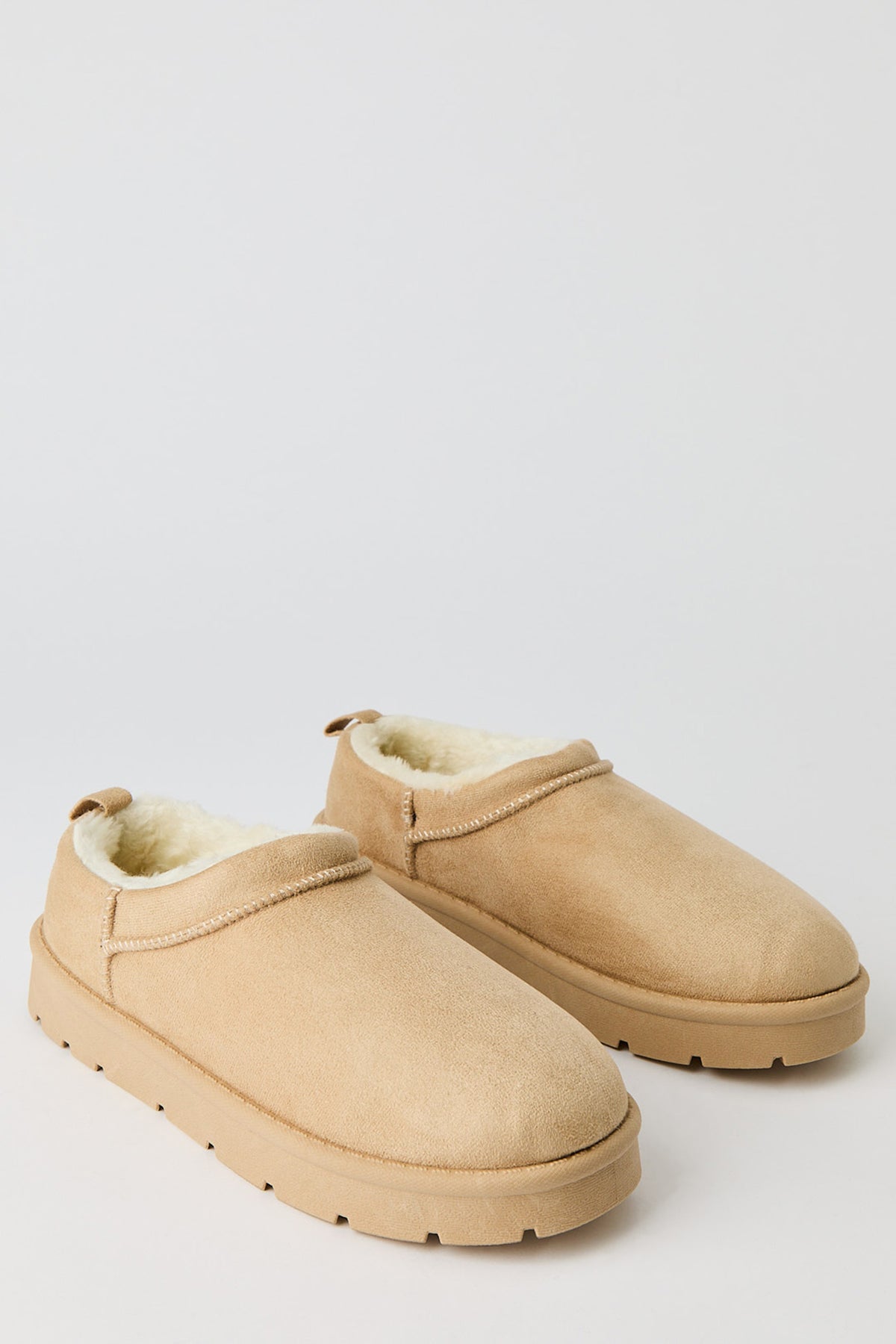Alt View 2. Faux Suede Slipper Booties - Natural