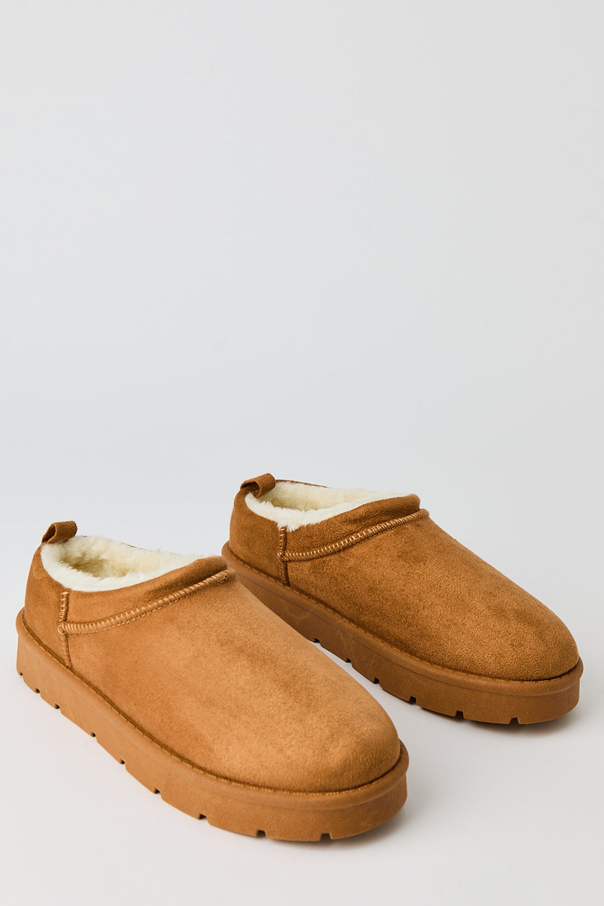 Alt View 2. Faux Suede Slipper Booties - Camel