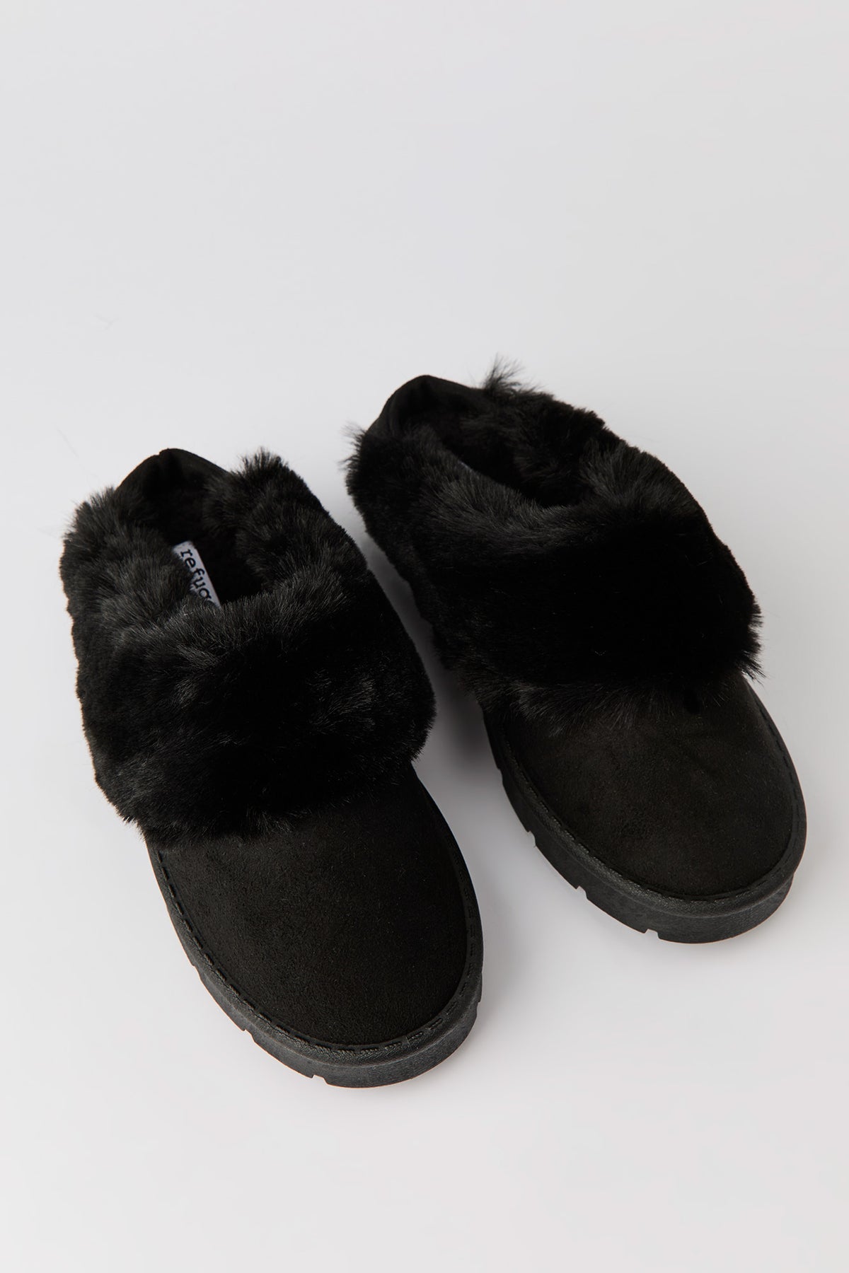 Alt View 2. Faux Fur Slipper Booties - Black