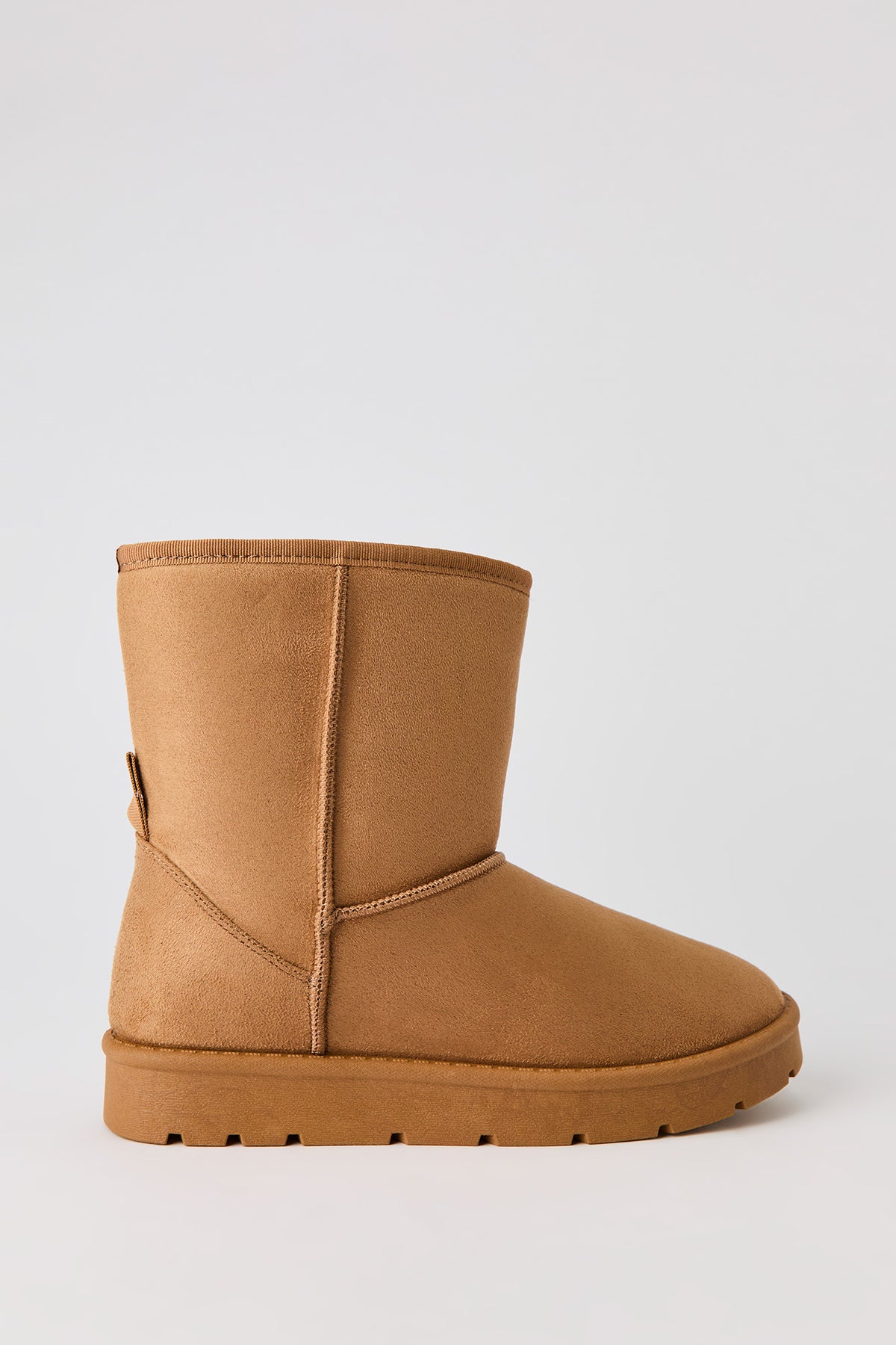 Faux Suede Boots - Tan