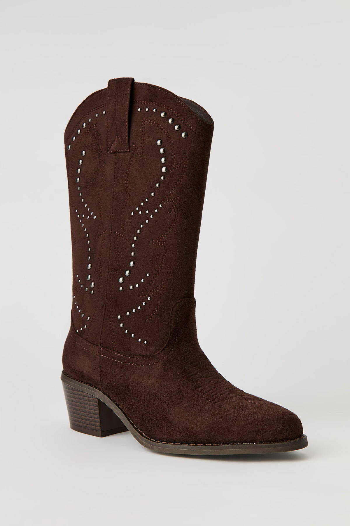 Vue alternative 2. Bottes de cowboy cloutées en similisuède