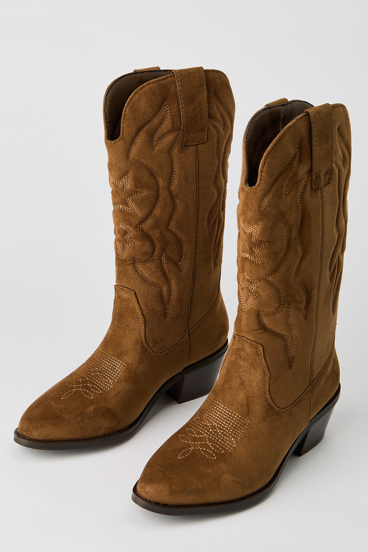 Alt View 2. Mid Calf Cowboy Boot - Natural