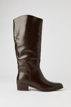 Faux Leather Knee High Boots