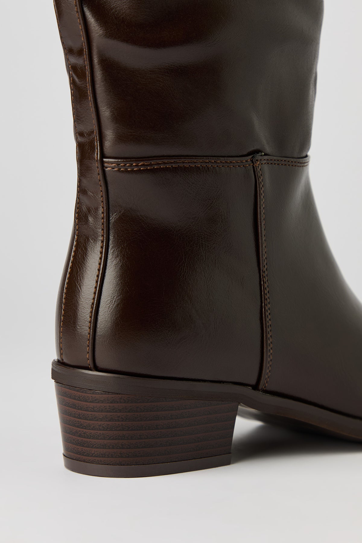 Alt View 3. Faux Leather Knee High Boots - Brown