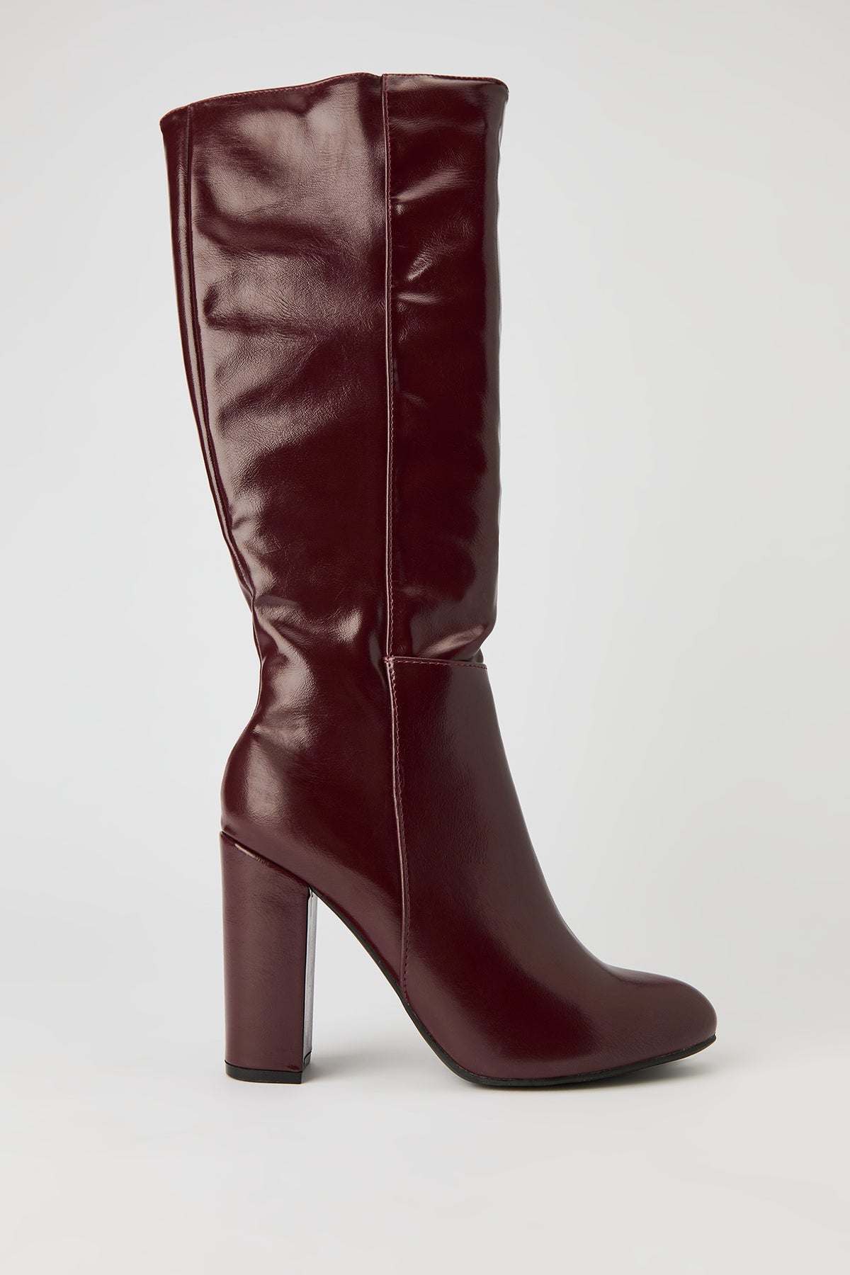 Bottes au genou à talons hauts en similicuir