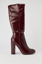Bottes au genou à talons hauts en similicuir