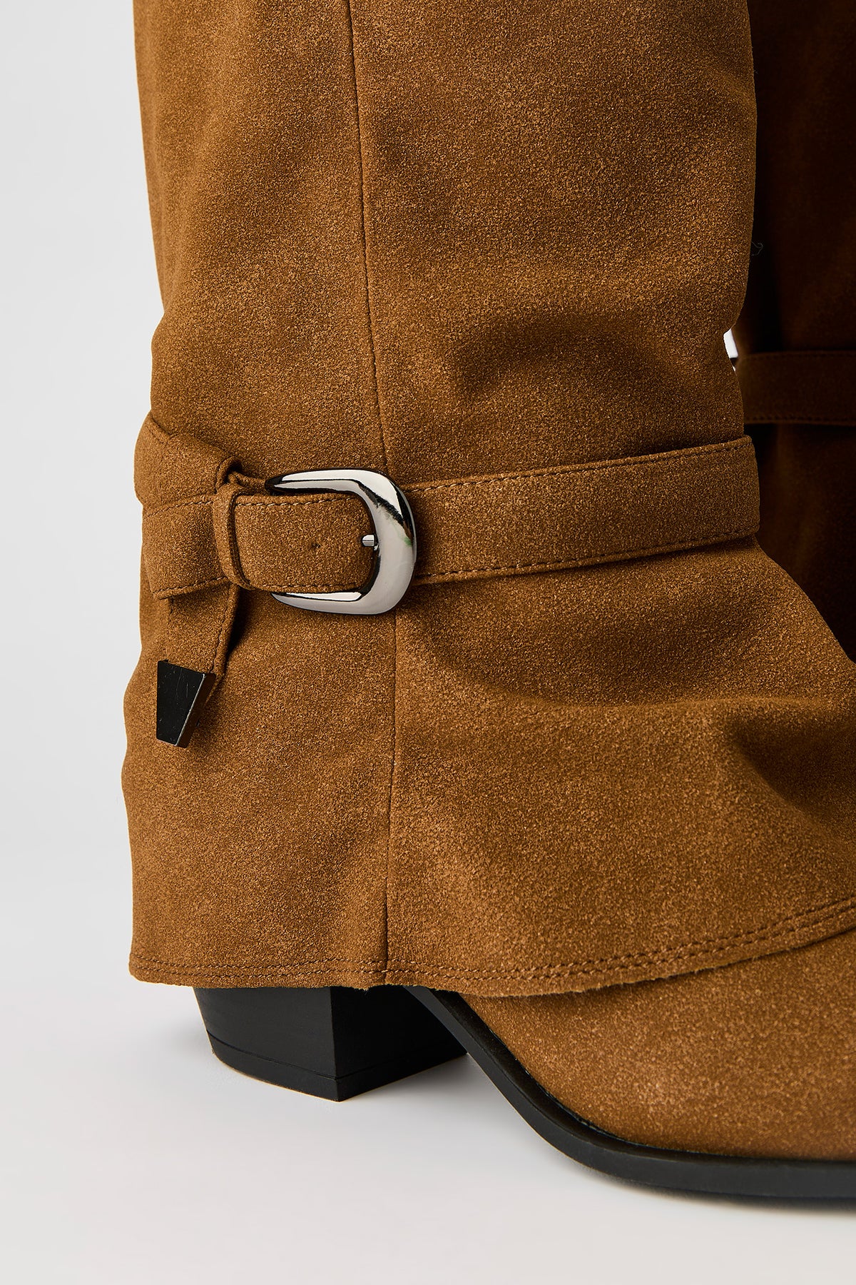 Alt View 4. Faux Suede Strap Heel Boot - Tan