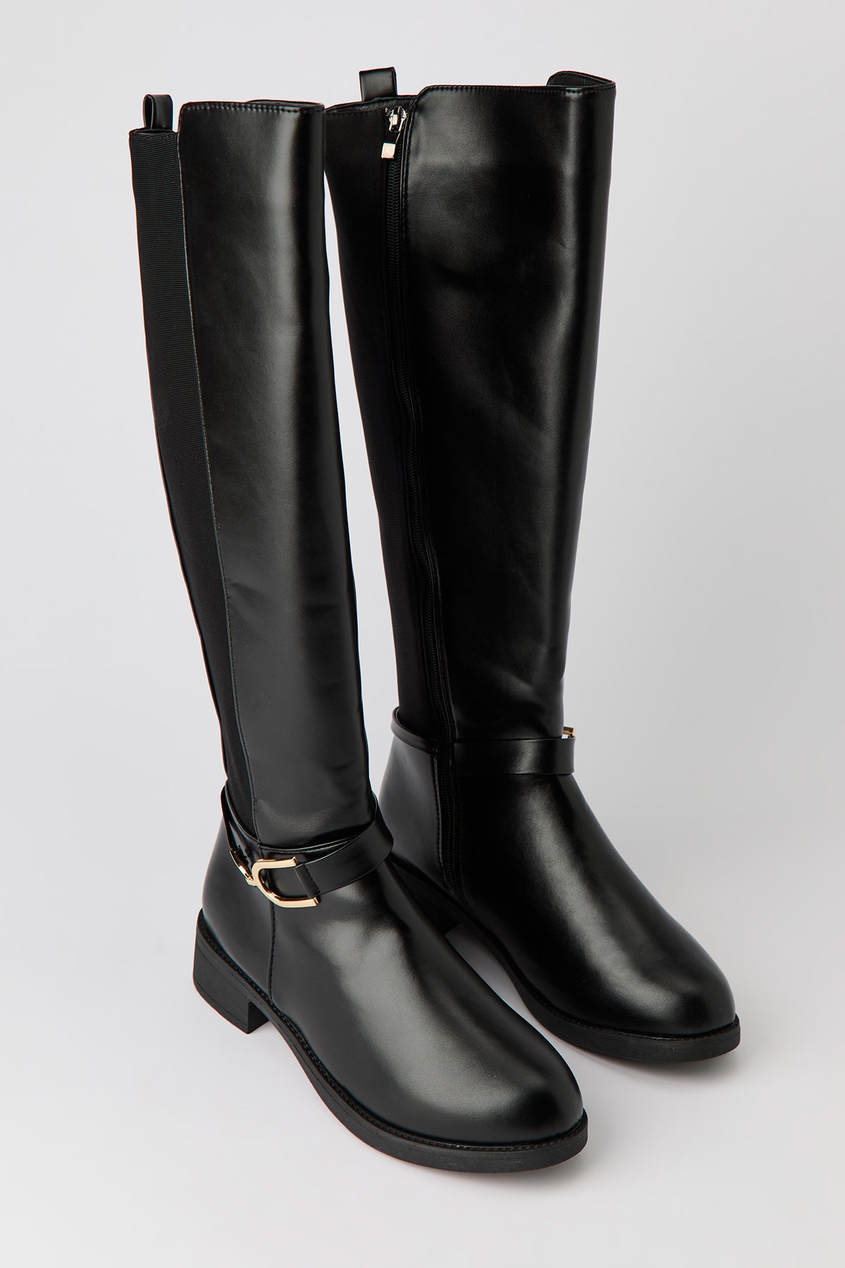 Vue alternative 2. Bottes au genou en similicuir
