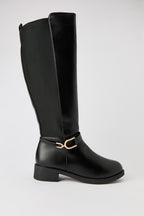 Bottes au genou en similicuir