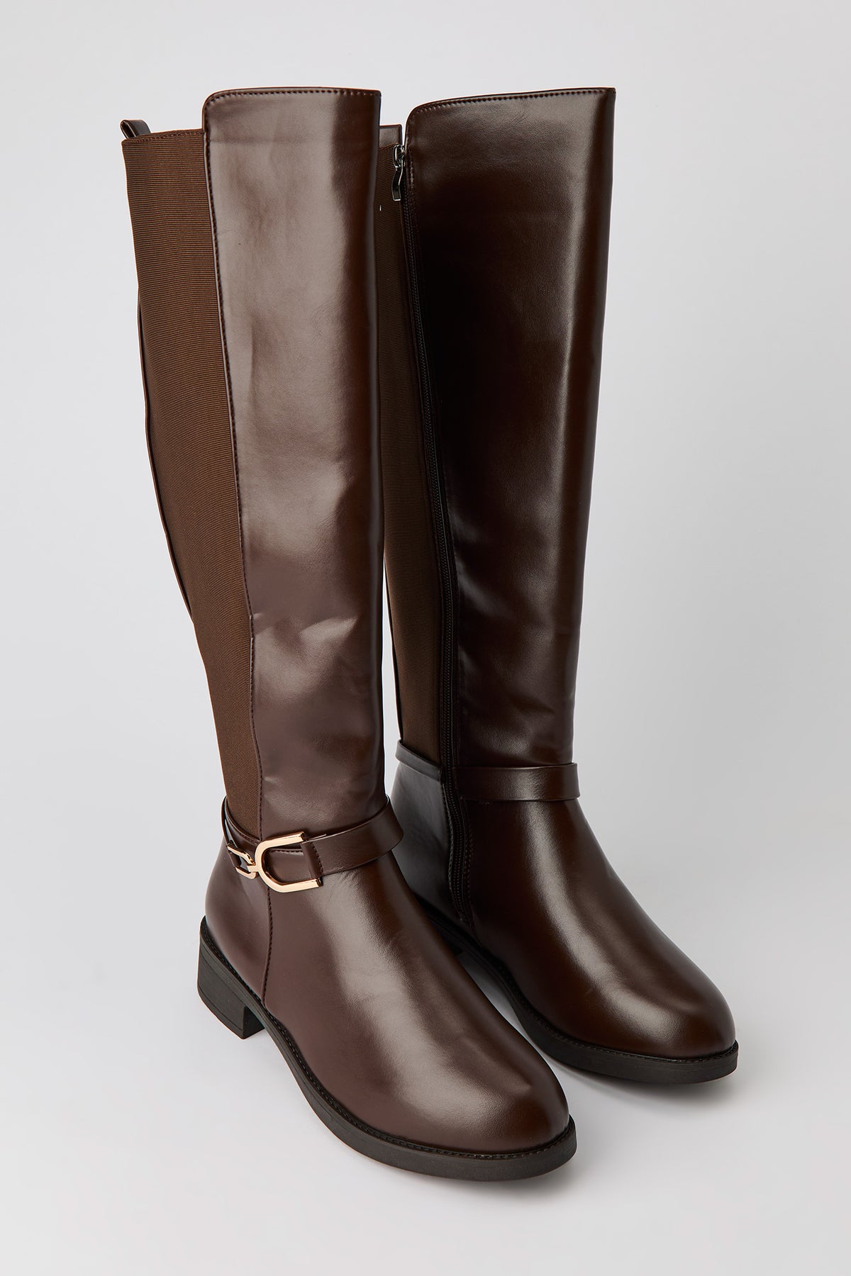 Vue alternative 2. Bottes au genou en similicuir