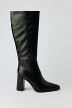 Pointed Toe Knee High Block Heel Boots
