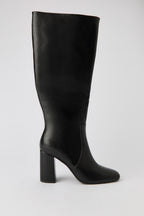 Bottes au genou à talon bloc en similicuir