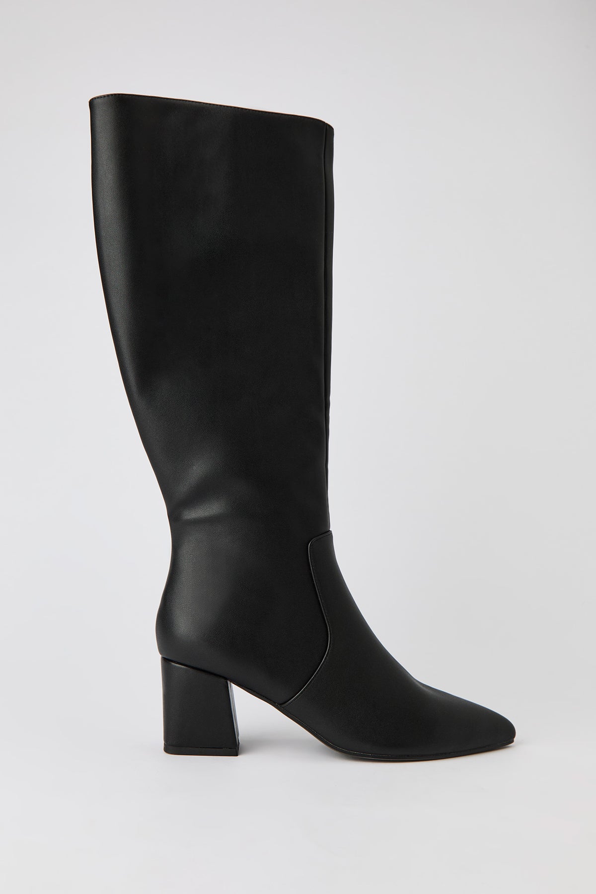 Bottes au genou à bout pointu en similicuir