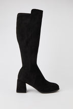 Bottes au genou à talons blocs en similisuède