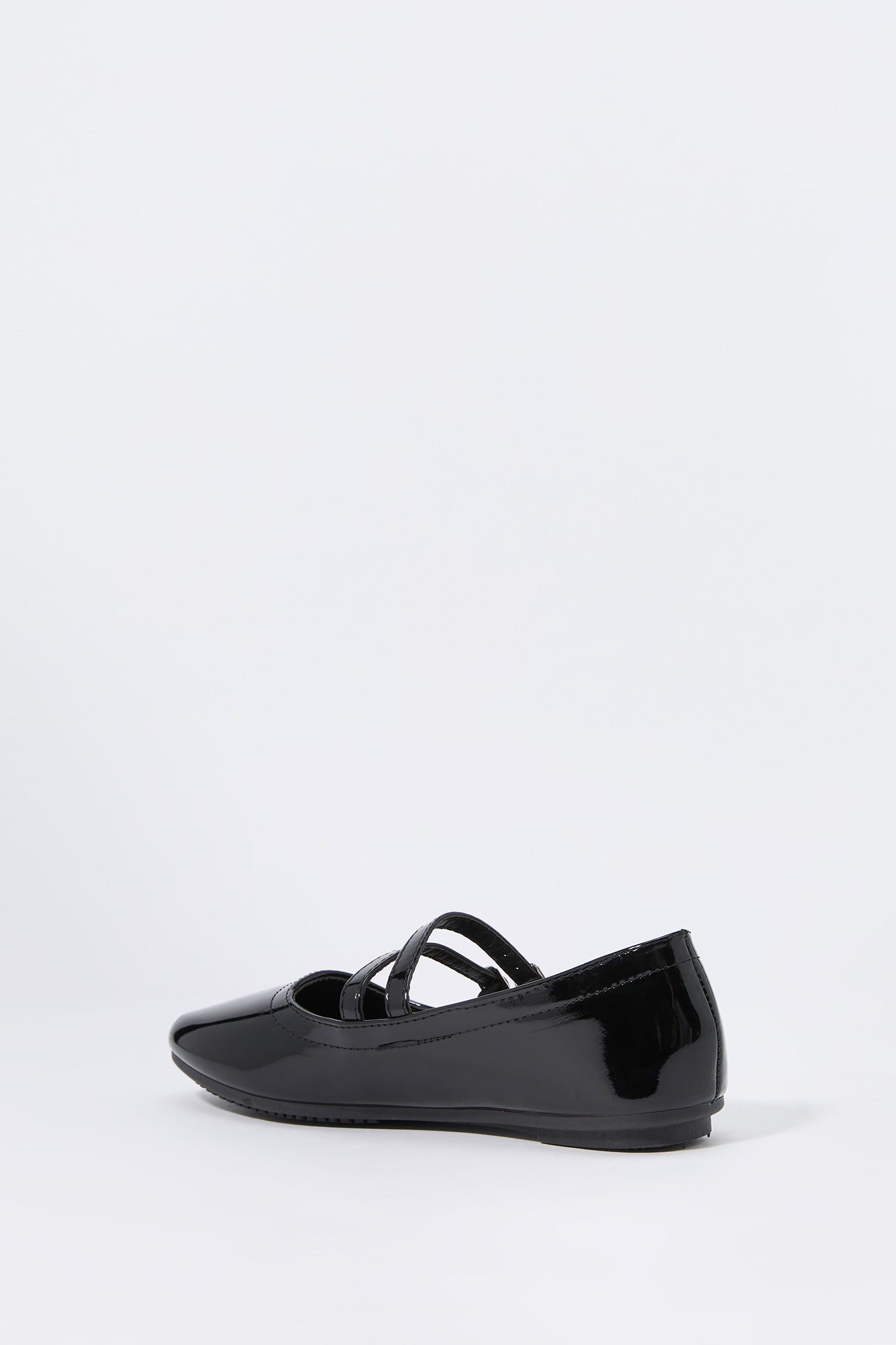 Faux Patent Leather Buckled Flat