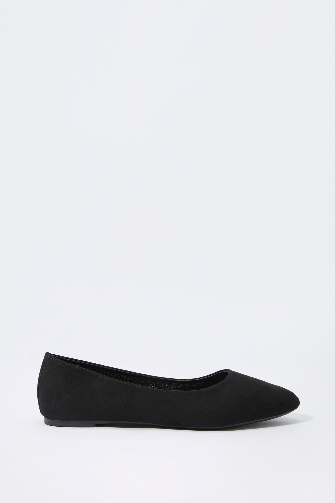 Faux Suede Pointed Toe Ballet Flat