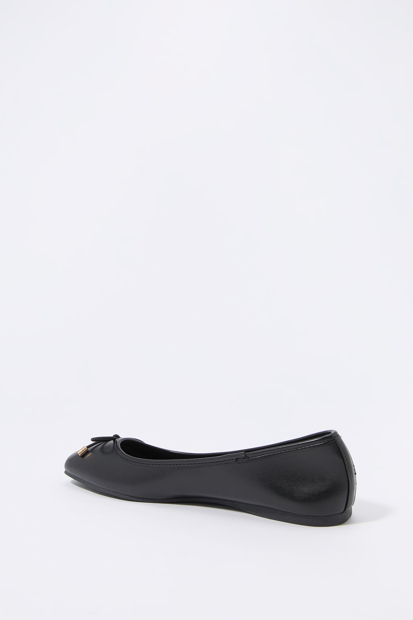 Faux Leather Bow Ballet Flat